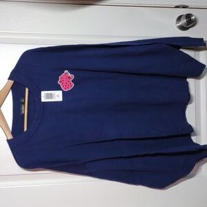 Torrid Lovesick Sweater Soft Pullover Leopard Applique Dark Blue Size 3XL